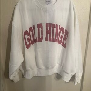 Women's White and Raspberry Sweat-Shirt